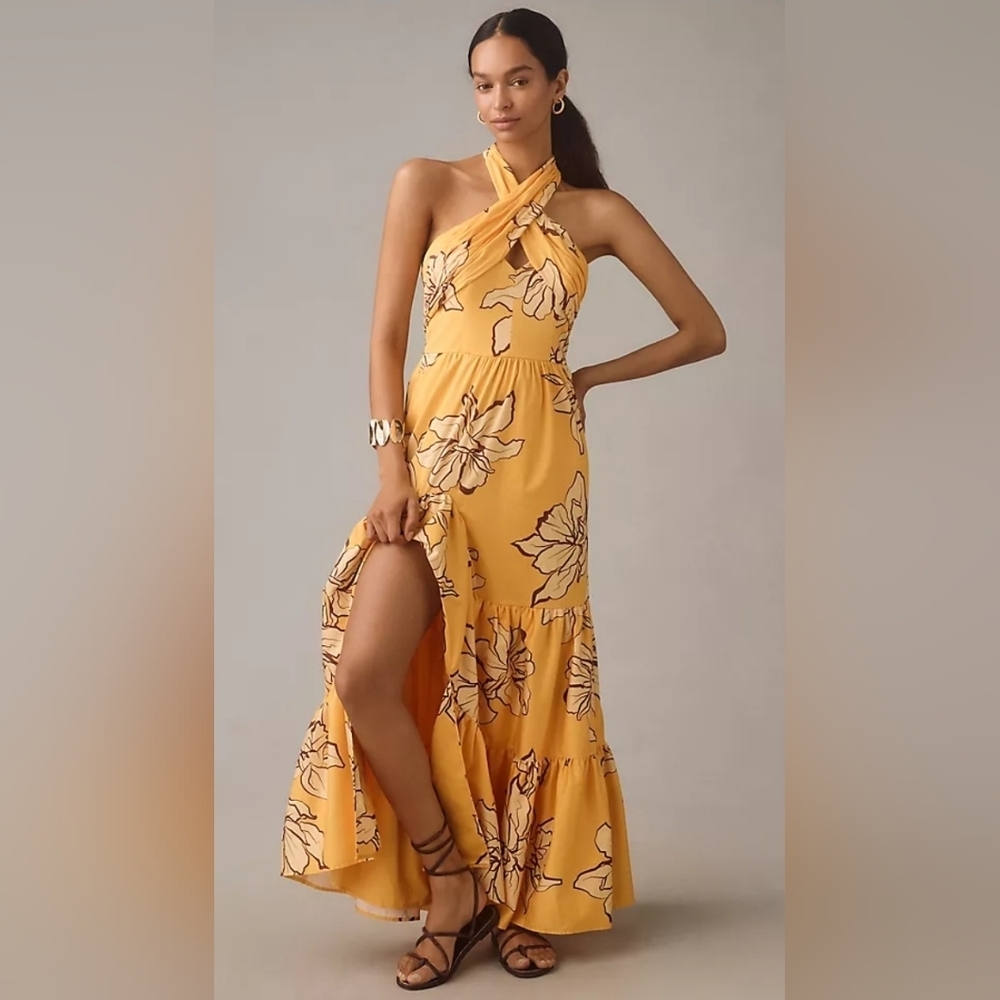 Anthropologie Hutch Halter Maxi Dress